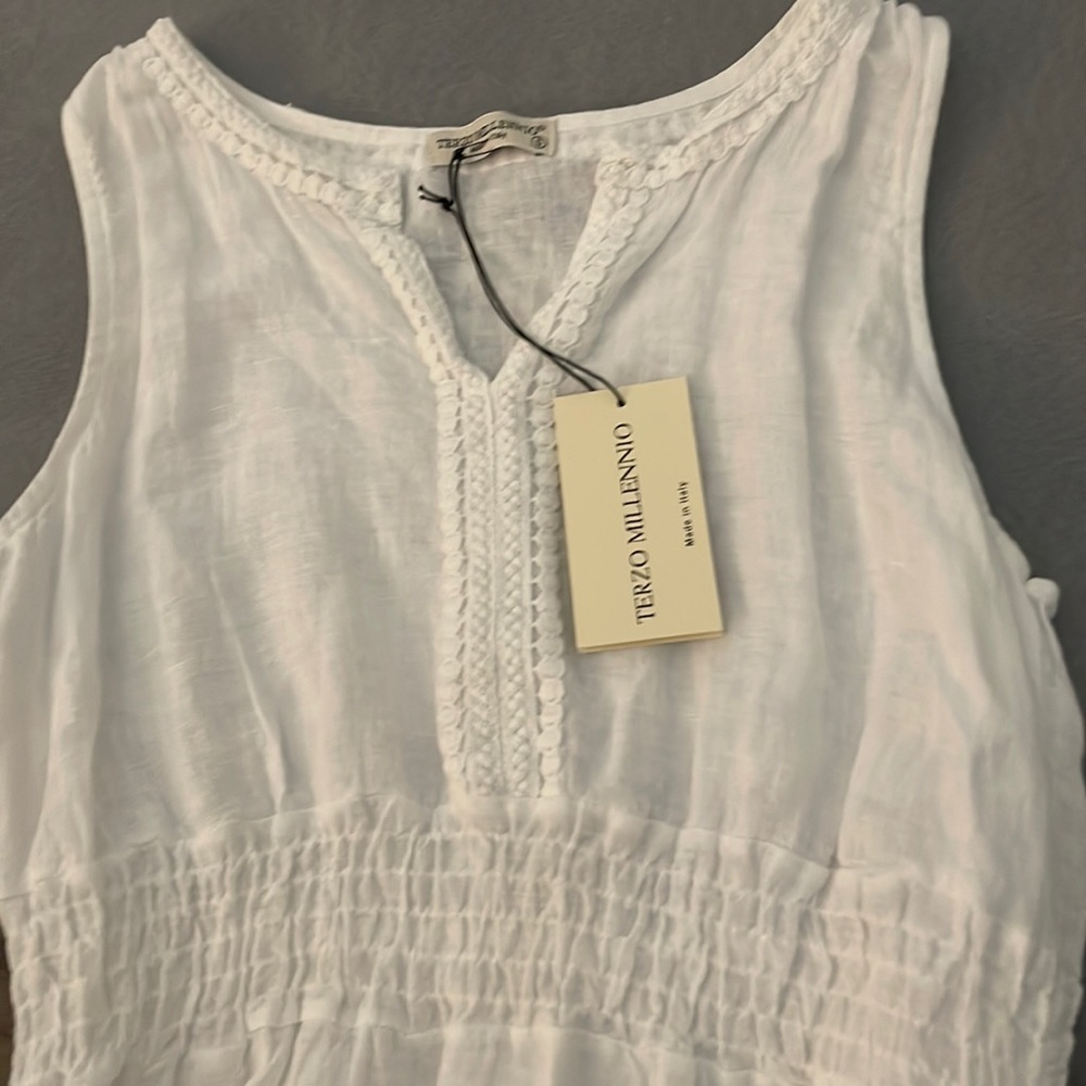 Terzo Millennio new Boho white beach dress